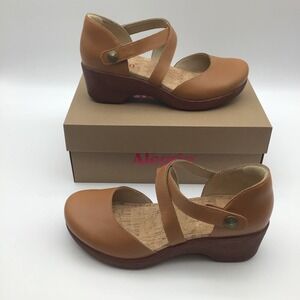 Alegria Savina Latte Cork Wedge Mary Jane Sandal Shoes Women US Size 9 New